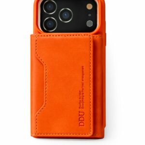 cazenik ddu magsafe leather wallet case for iphone 17 pro | 3 fold magnetic wallet cover with card holder & id slot | premium leather finish shockproof back cover