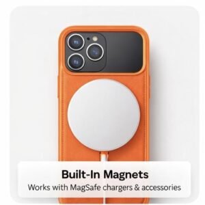 cazenik ddu magsafe leather wallet case for iphone 17 pro | 3 fold magnetic wallet cover with card holder & id slot | premium leather finish shockproof back cover